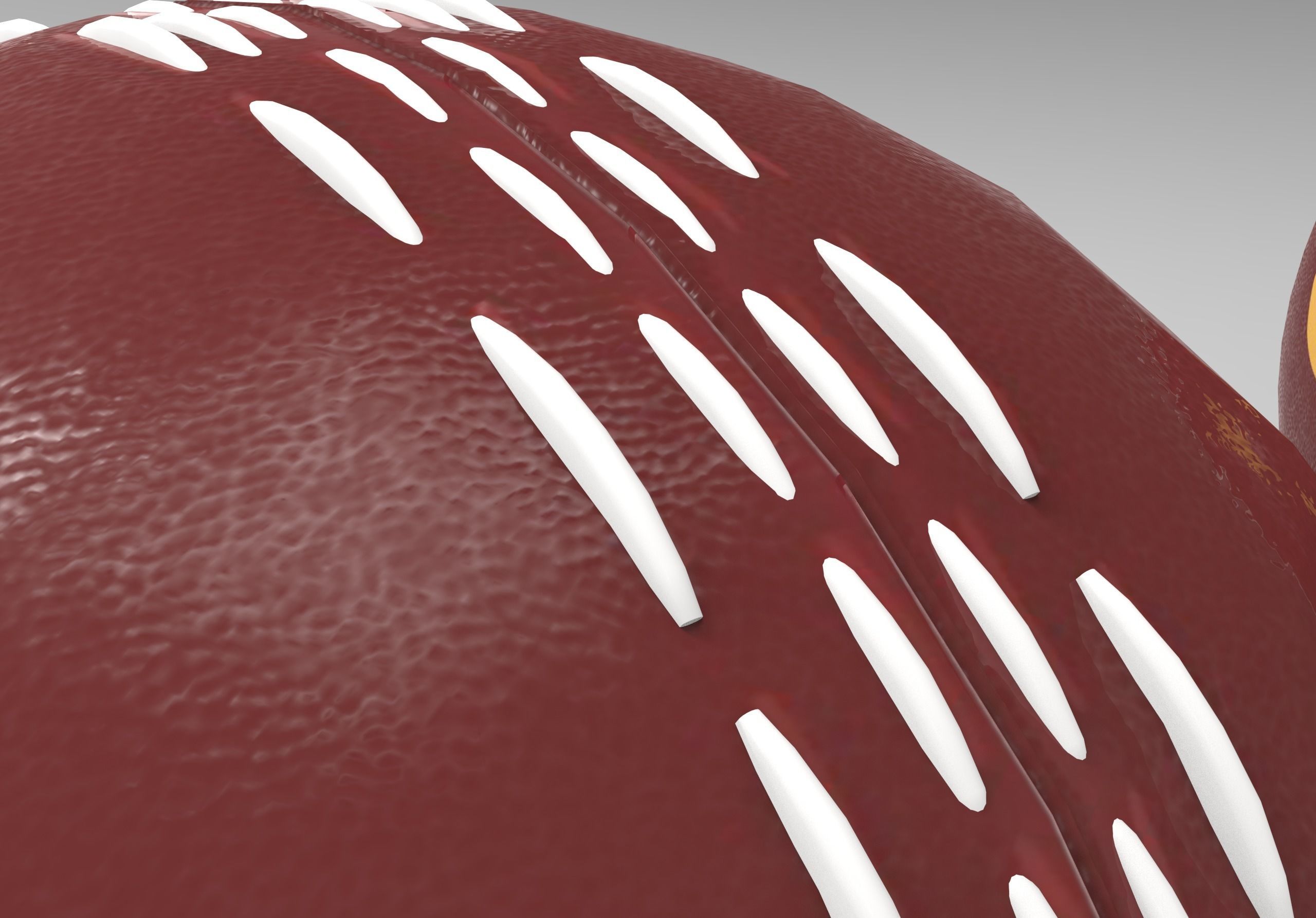 Cricket Leather Ball Low-poly 3D model_5