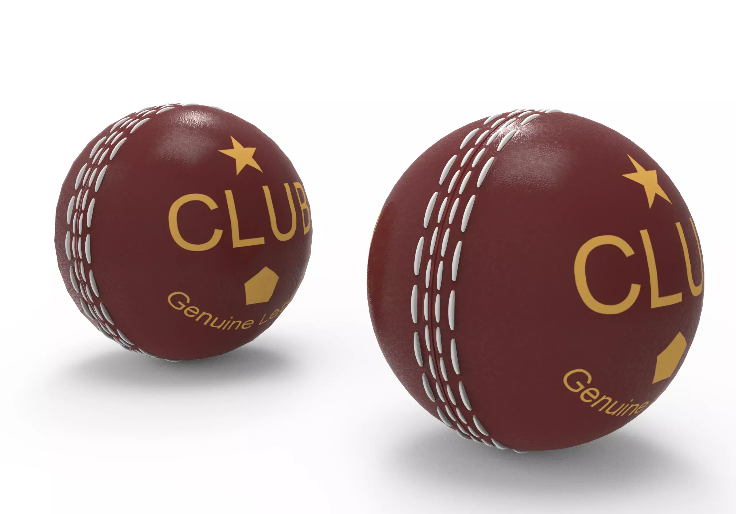 Cricket Leather Ball Low-poly 3D model_0