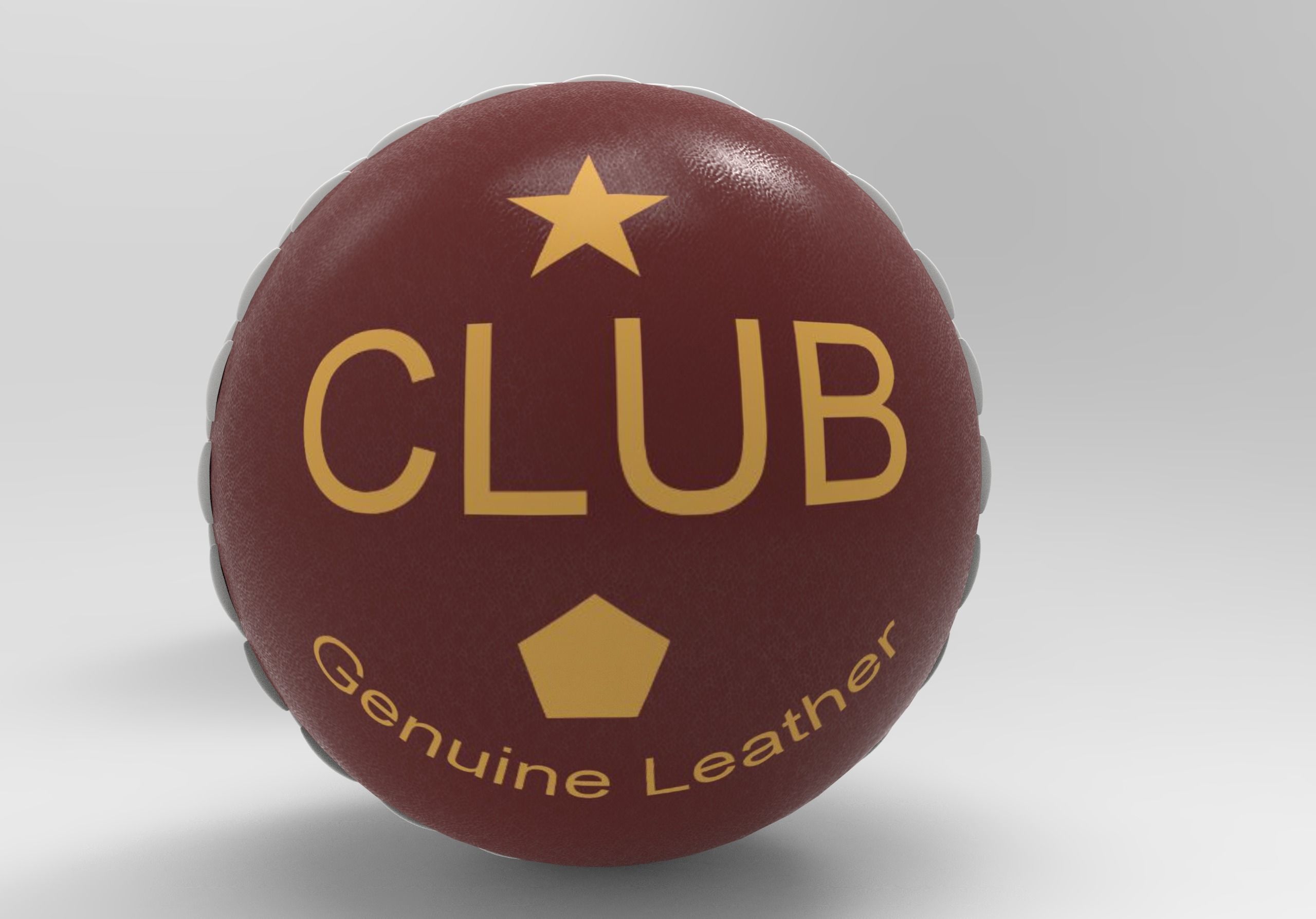 Cricket Leather Ball Low-poly 3D model_1