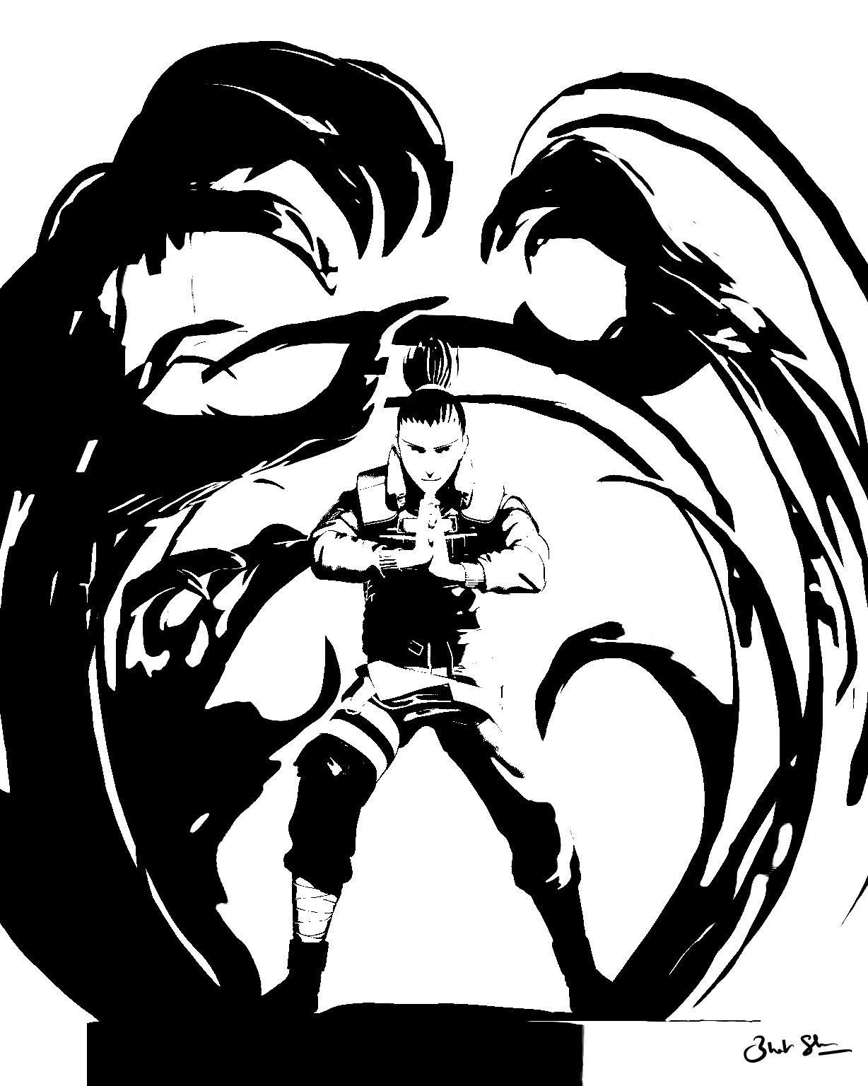 Shikamaru Nara dragon Shadow 3D print model_3