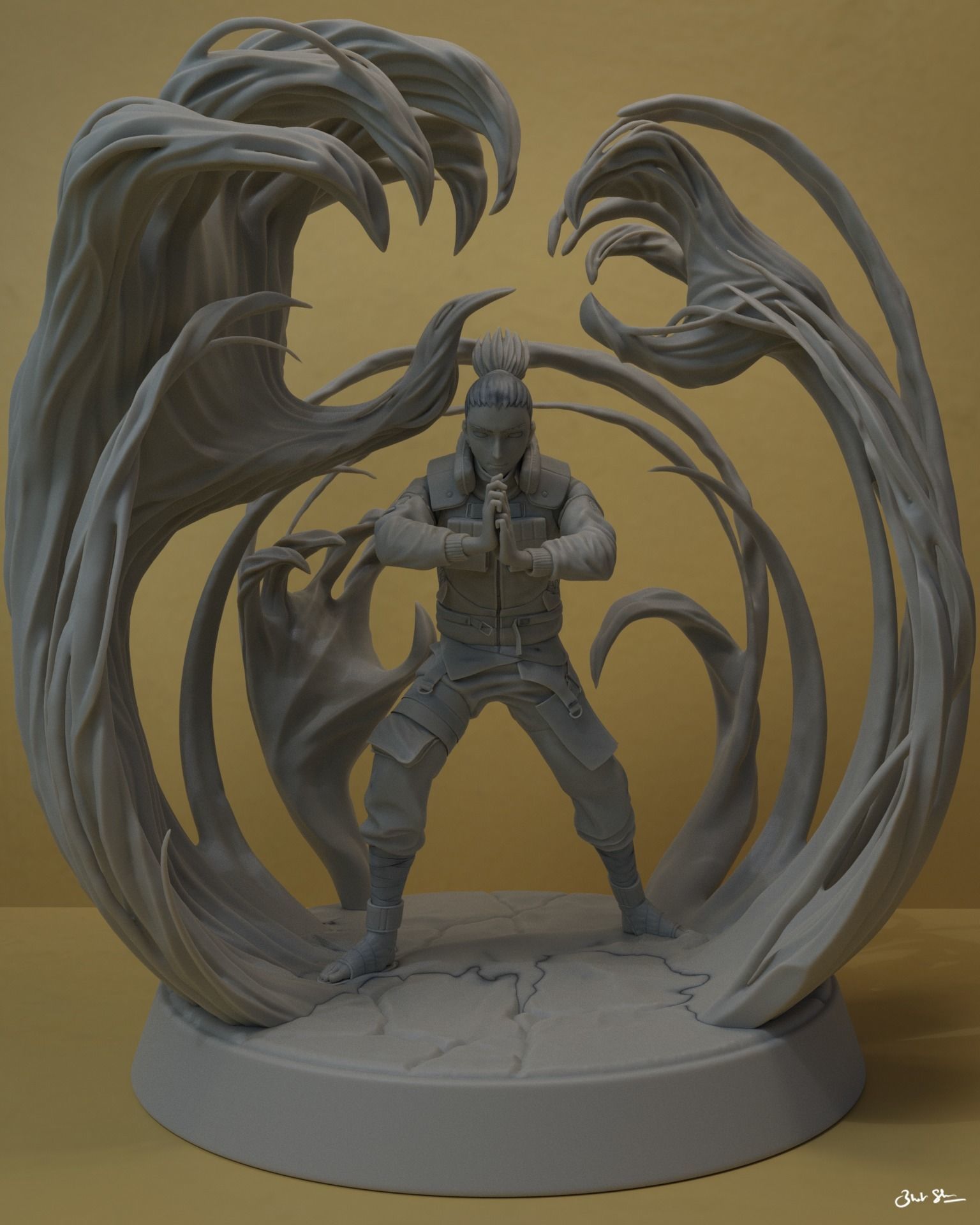 Shikamaru Nara dragon Shadow 3D print model_2