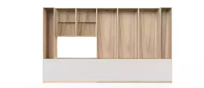 Bookcase with tv unit 3D print model