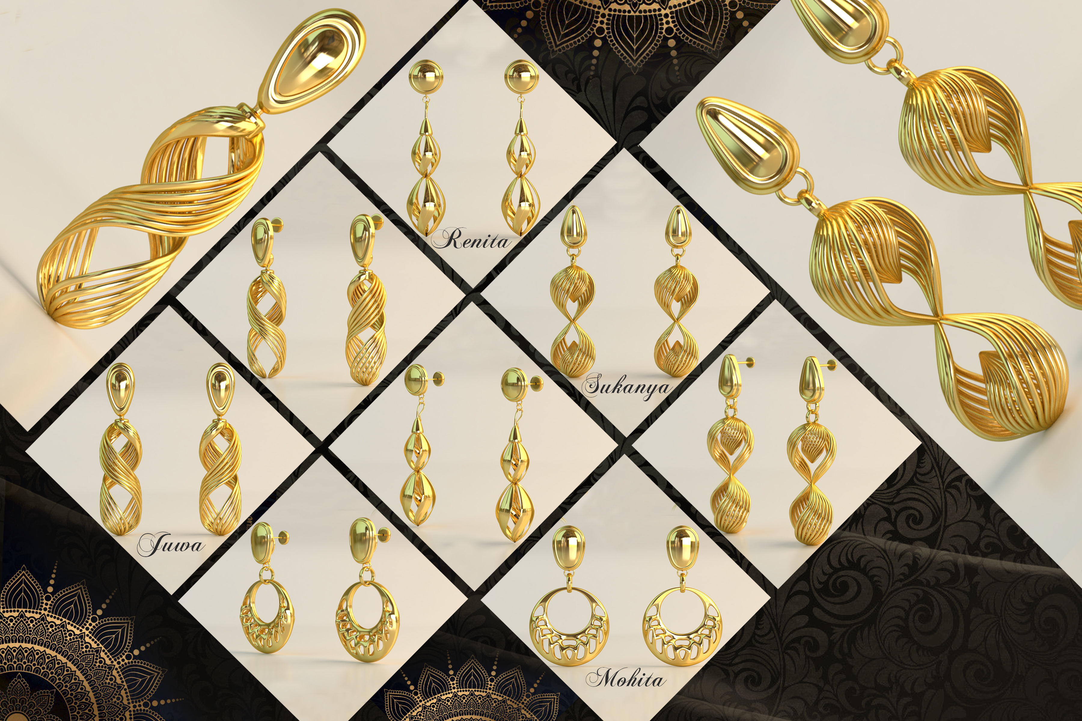 Ear Rings 3D Model Collection_7