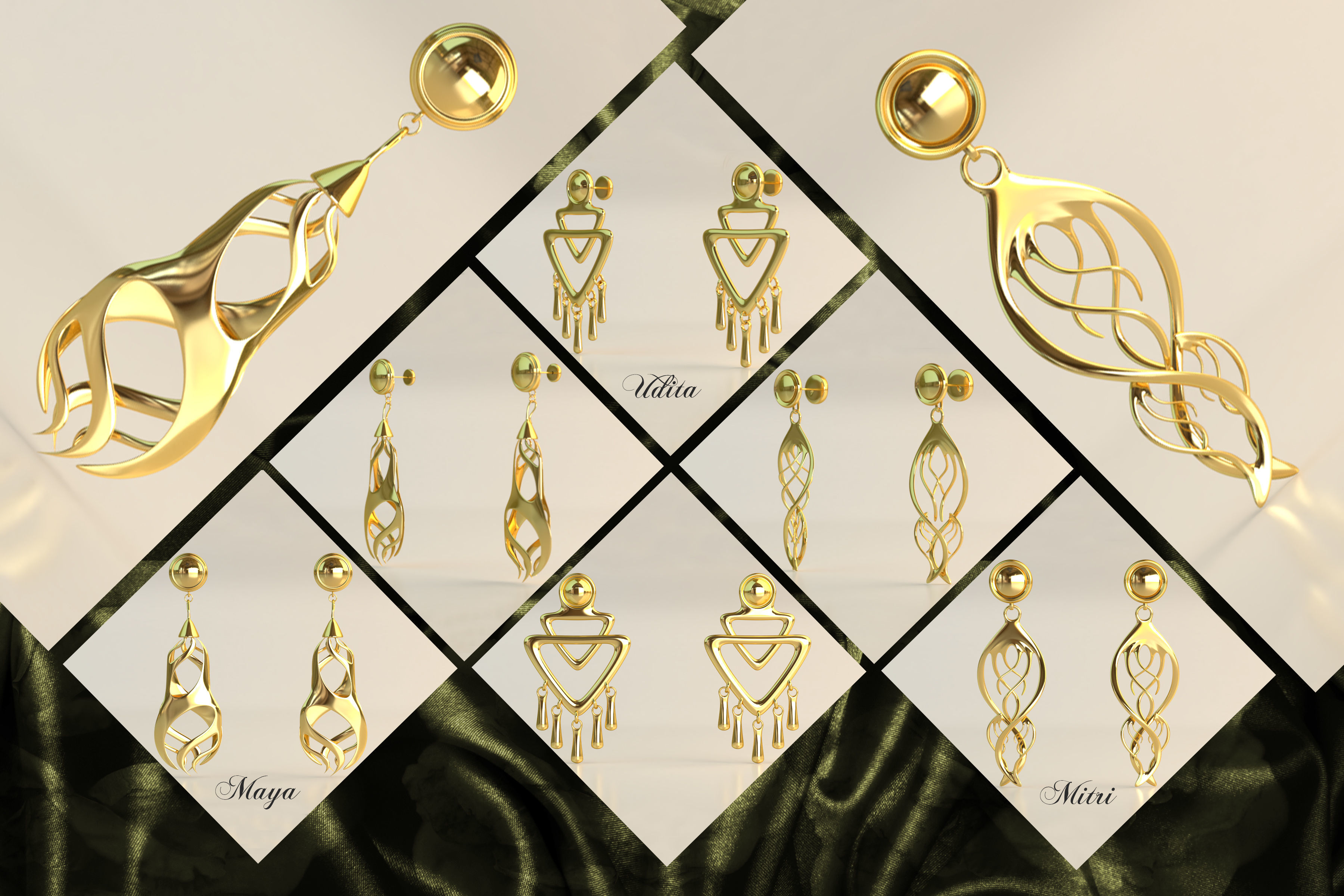 Ear Rings 3D Model Collection_6