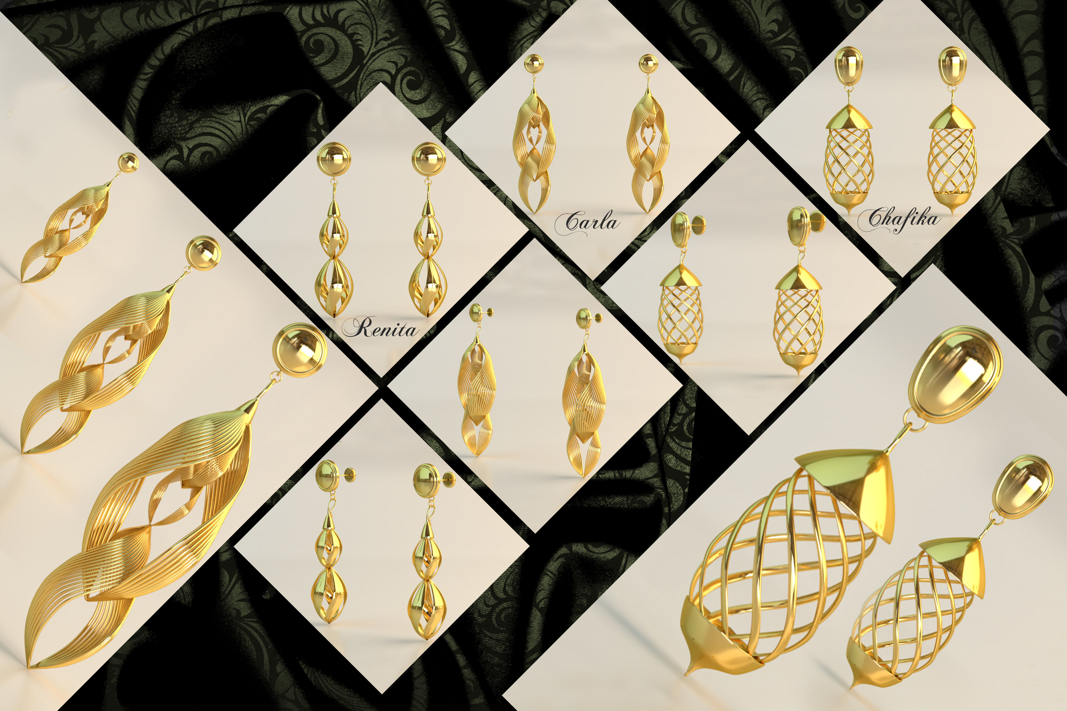 Ear Rings 3D Model Collection_3
