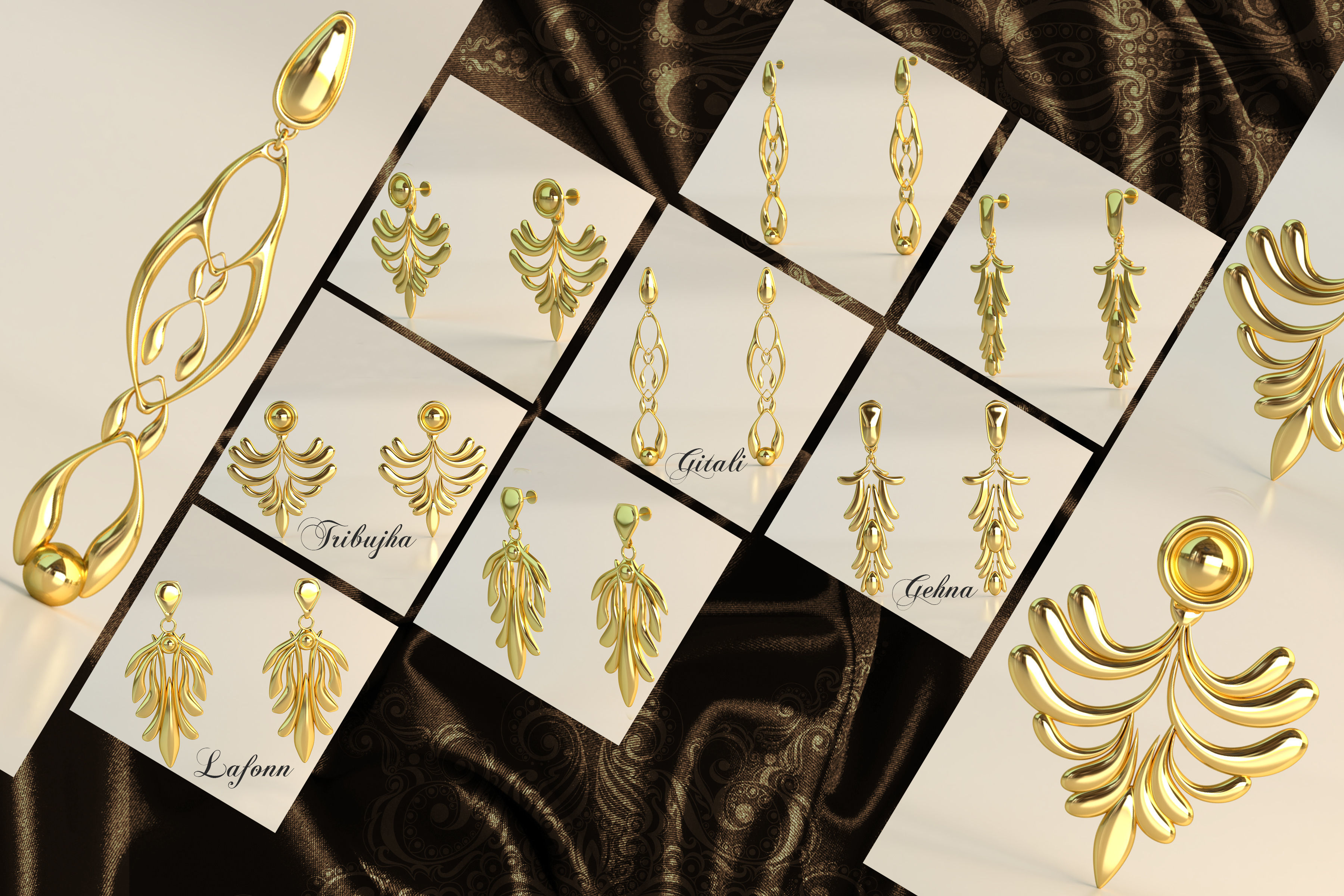 Ear Rings 3D Model Collection_9