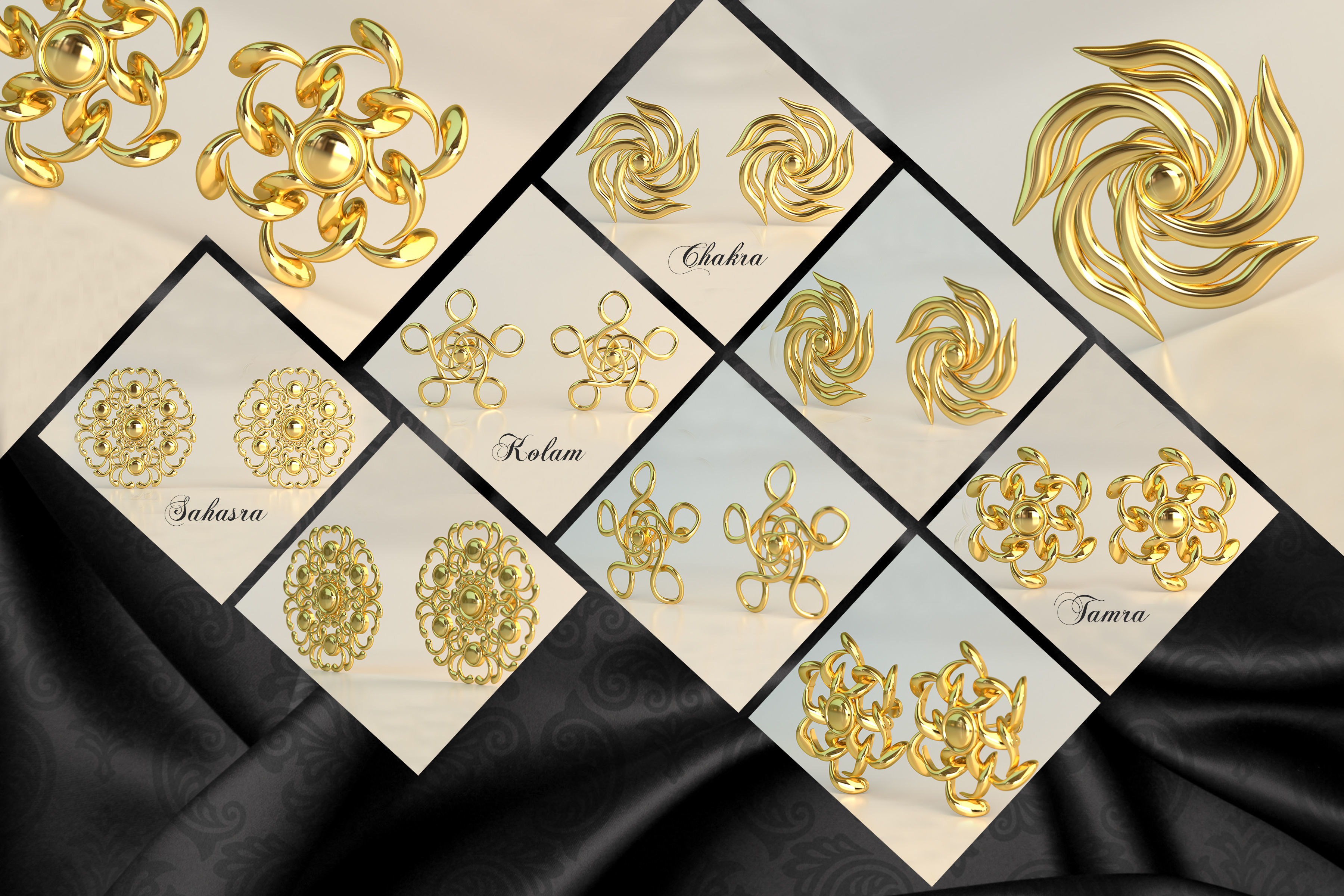Ear Rings 3D Model Collection_5
