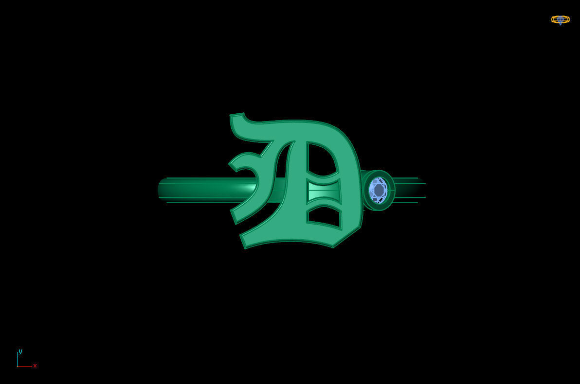 - Old English font ring D 3D print model_6