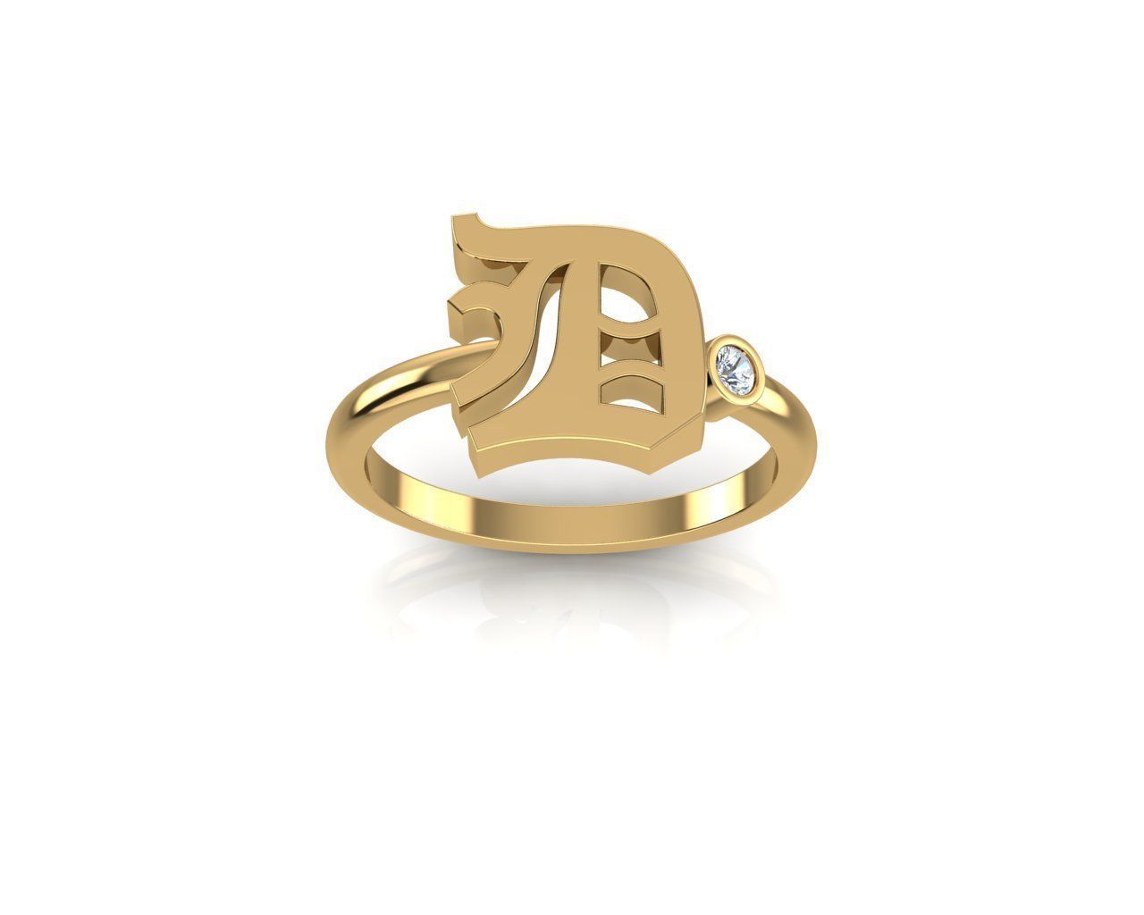 - Old English font ring D 3D print model_1