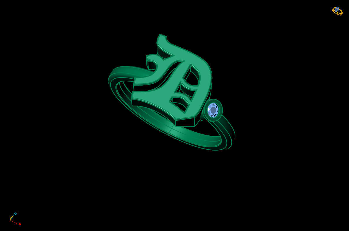 - Old English font ring D 3D print model_9