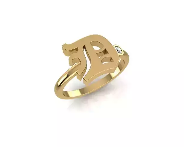 - Old English font ring D 3D print model