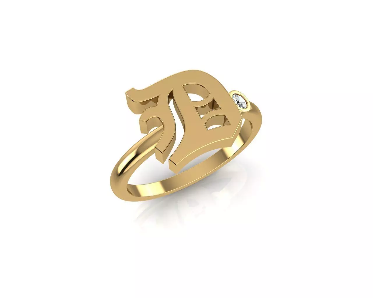 - Old English font ring D 3D print model_0