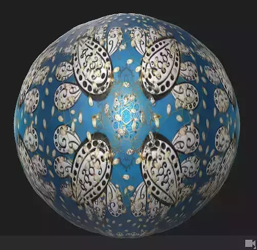 Vintage golden doodles Surface PBR Texture