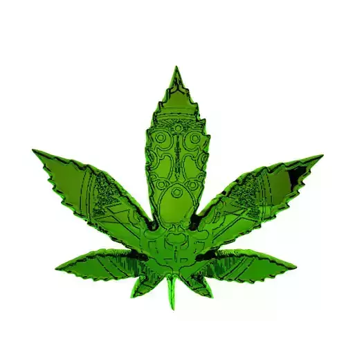 Weed leaf 3D model