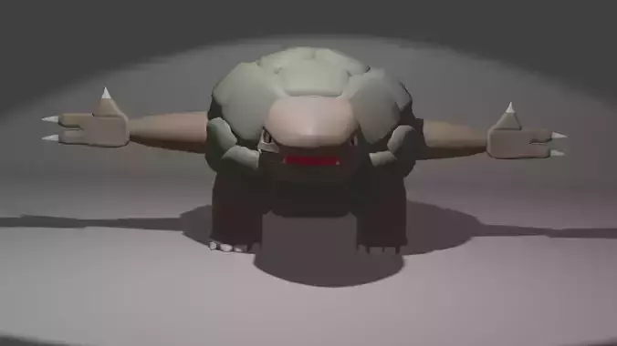 Golem pokemon in shape of turtle 3D model