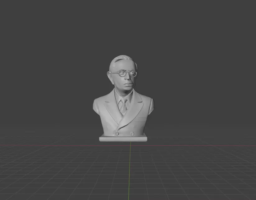 Jean-Paul Sartre 3D print model_0