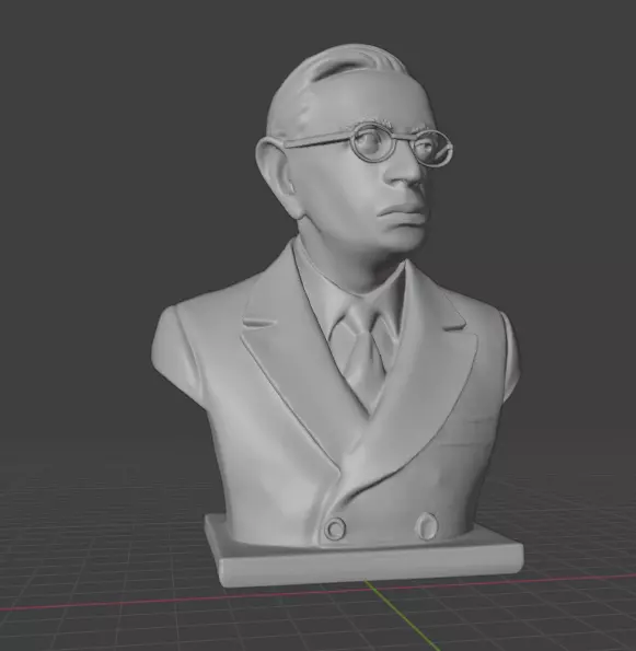 Jean-Paul Sartre 3D print model_4