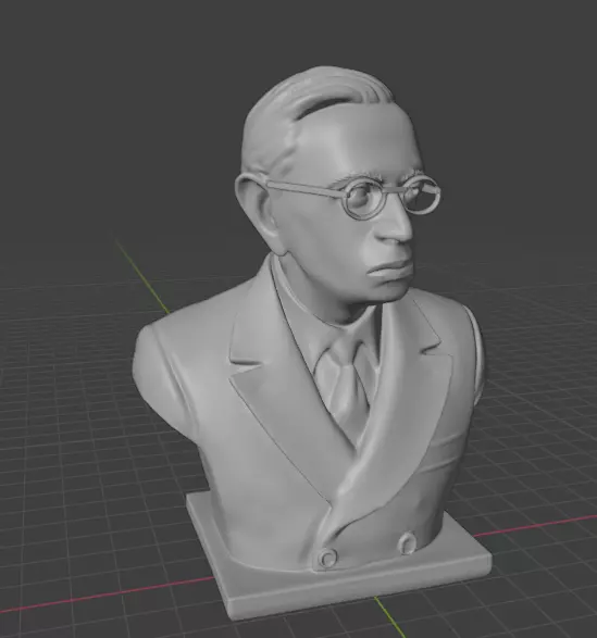 Jean-Paul Sartre 3D print model_3