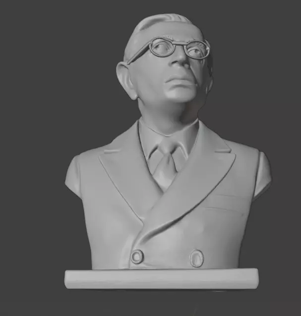 Jean-Paul Sartre 3D print model_5