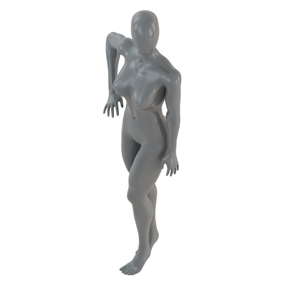 Female gray mannequin 86 3D model_2