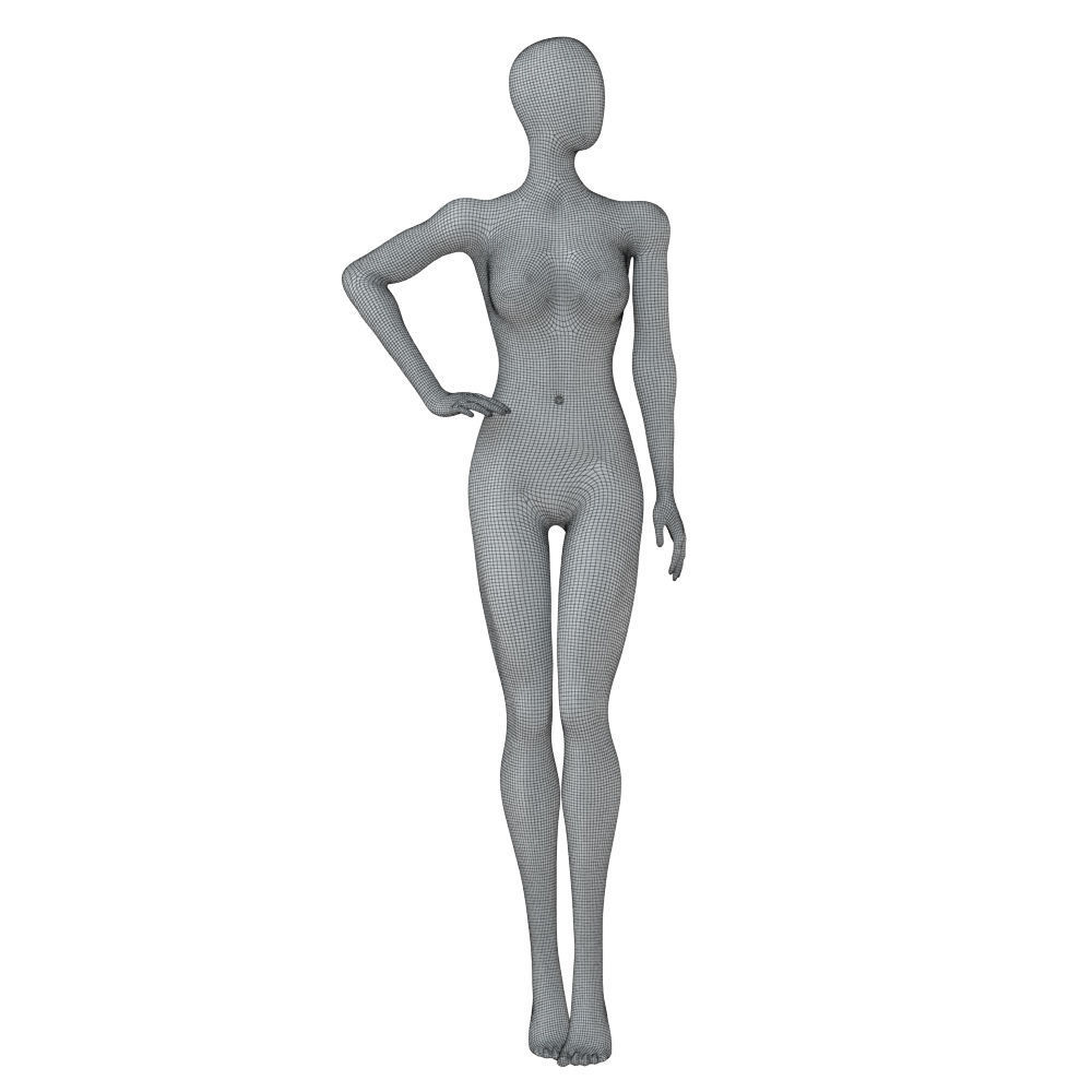 Female gray mannequin 86 3D model_5