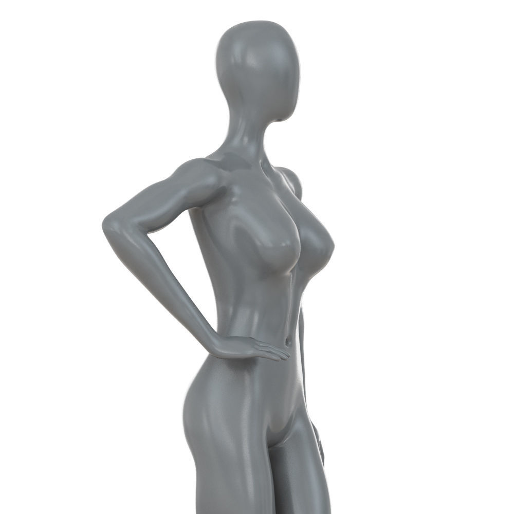 Female gray mannequin 86 3D model_4