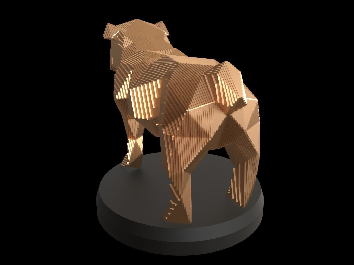 Parametric Bulldog Low-poly 3D model_2