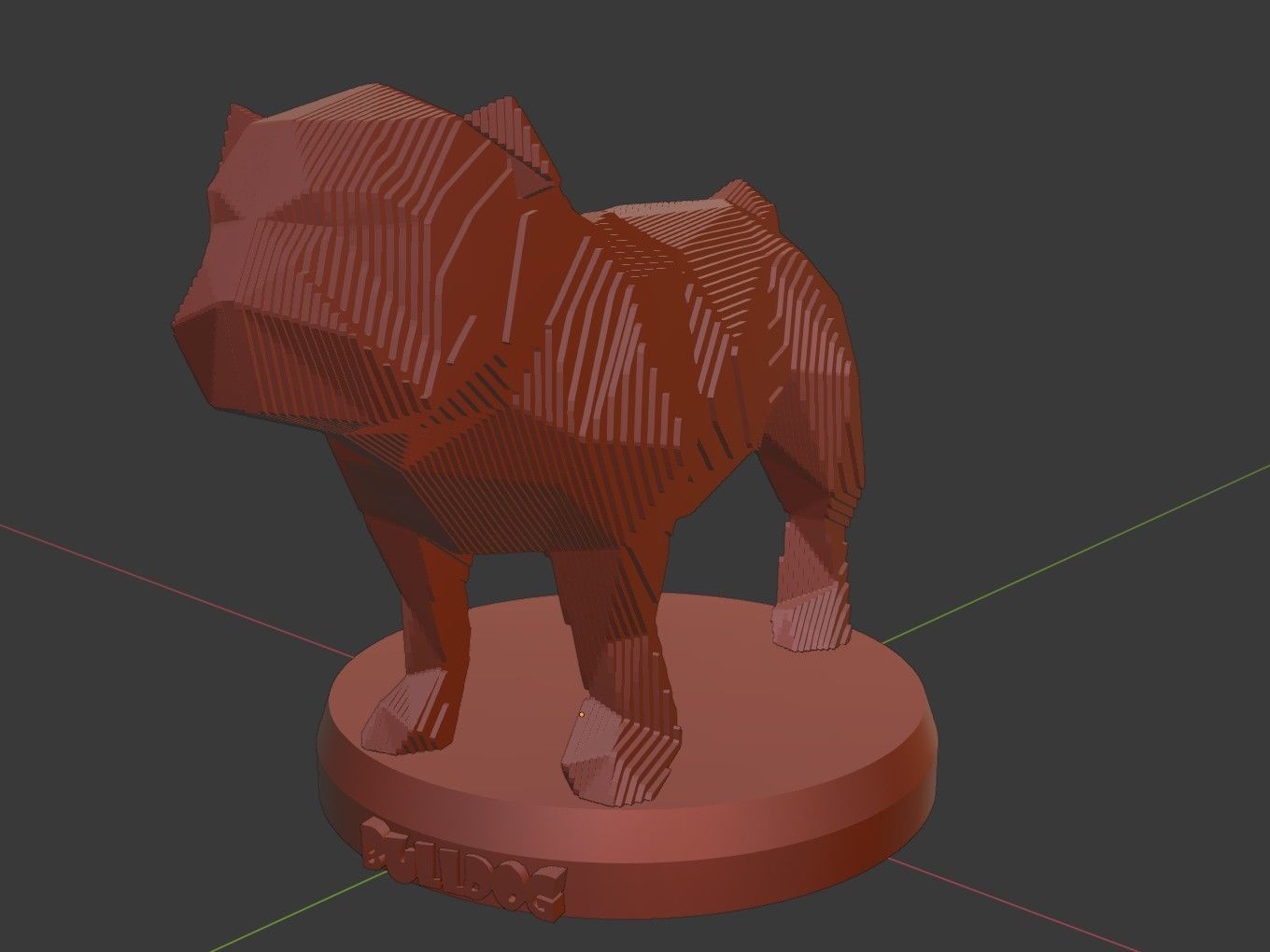 Parametric Bulldog Low-poly 3D model_9