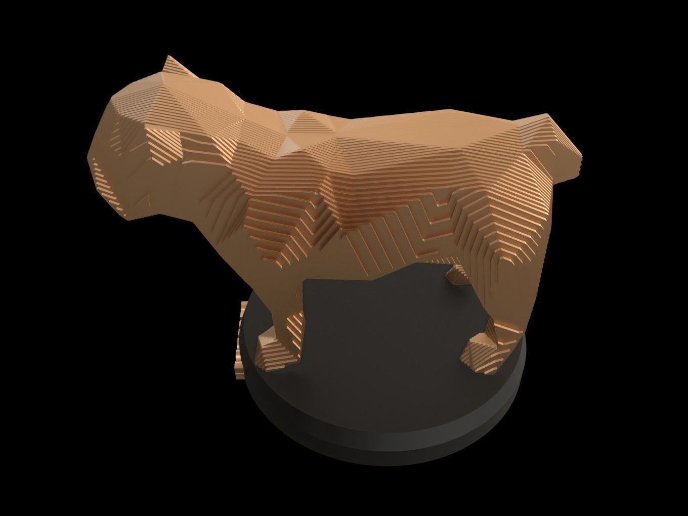 Parametric Bulldog Low-poly 3D model_1