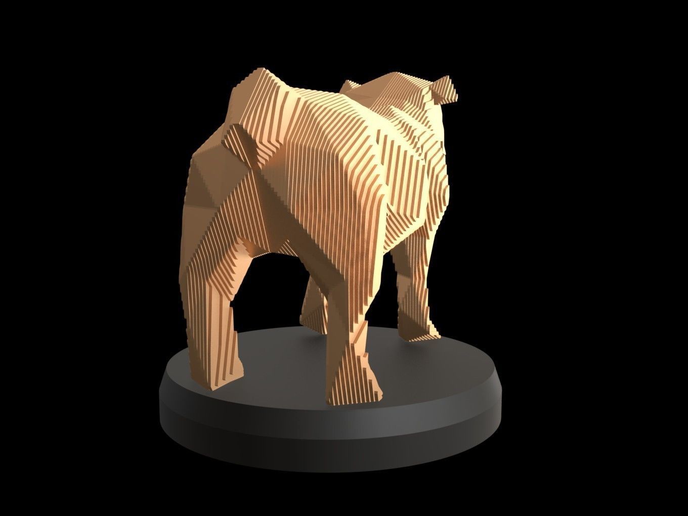Parametric Bulldog Low-poly 3D model_3