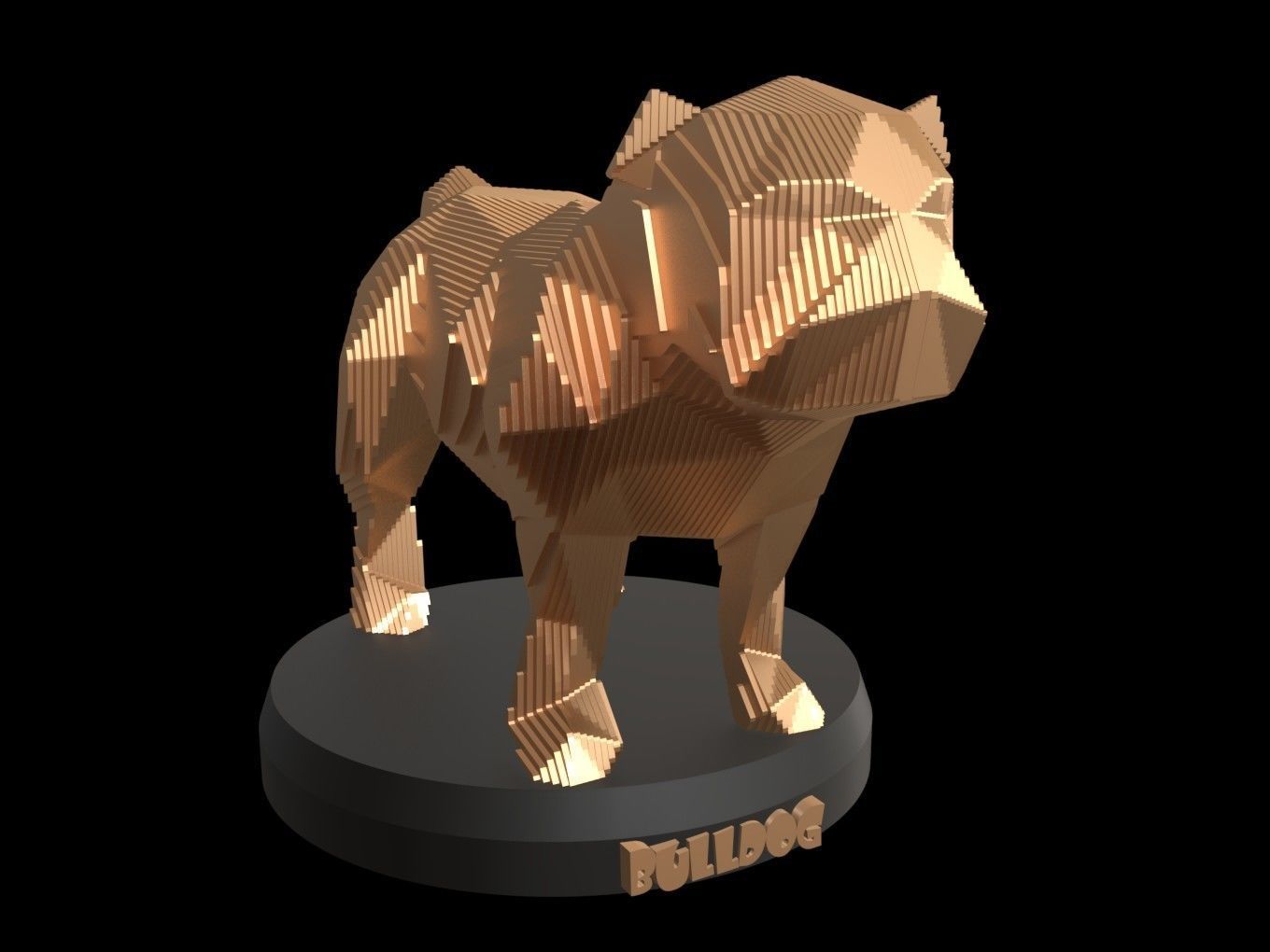 Parametric Bulldog Low-poly 3D model_5