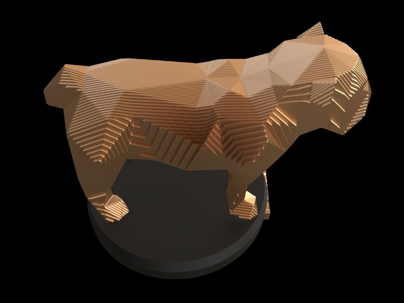 Parametric Bulldog Low-poly 3D model_4
