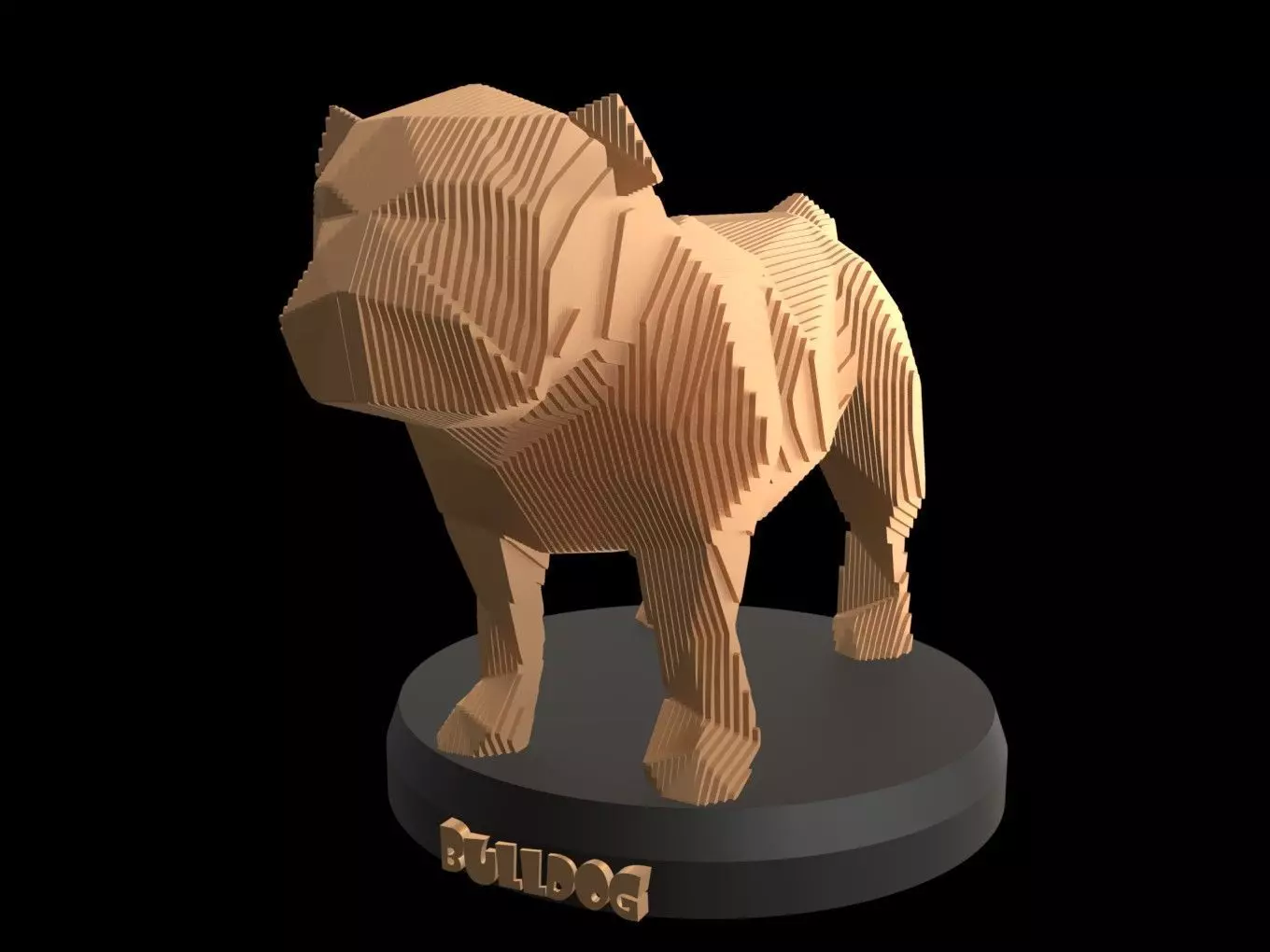 Parametric Bulldog Low-poly 3D model_0