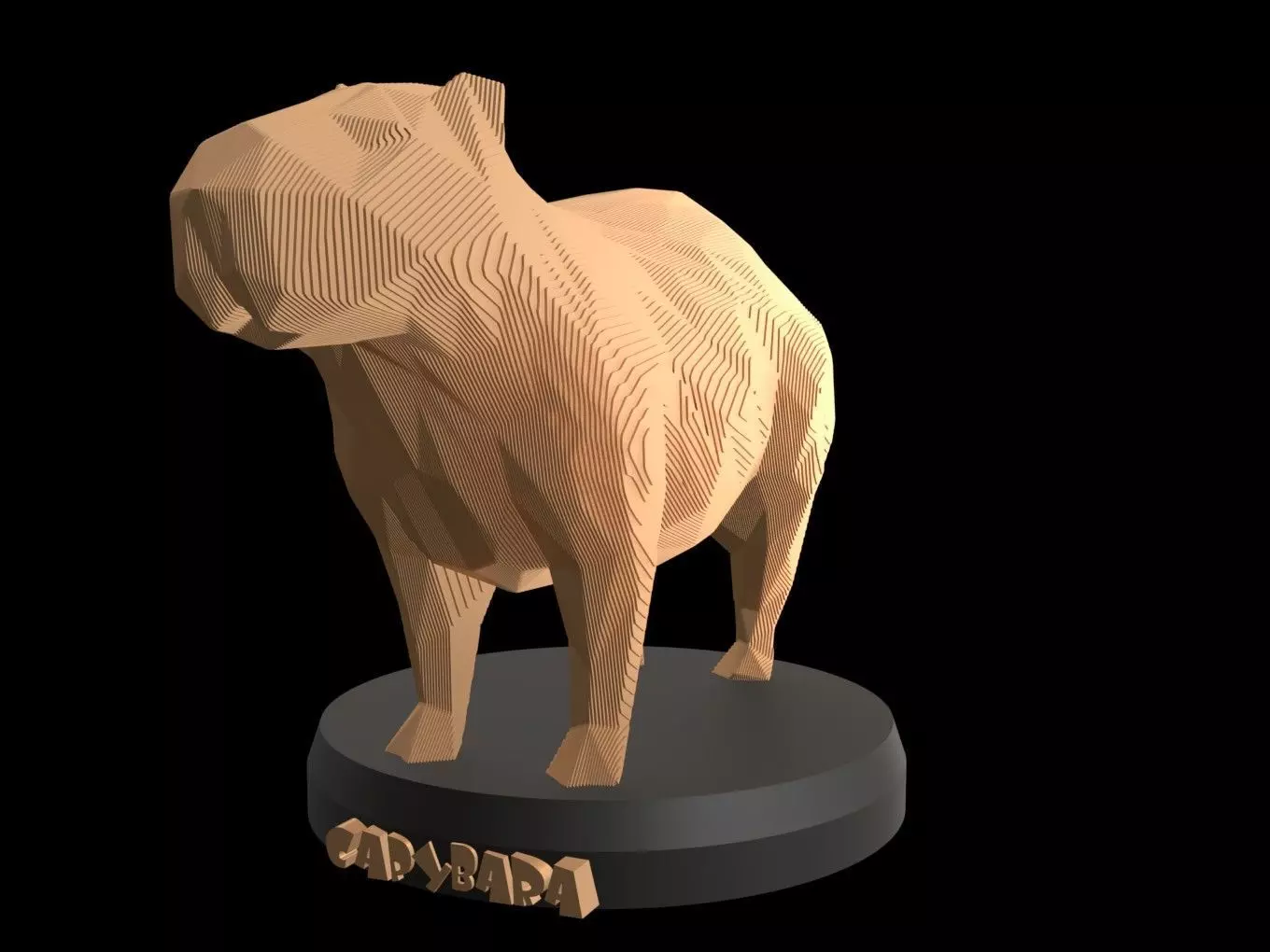 Parametric Capybara Low-poly 3D model_0