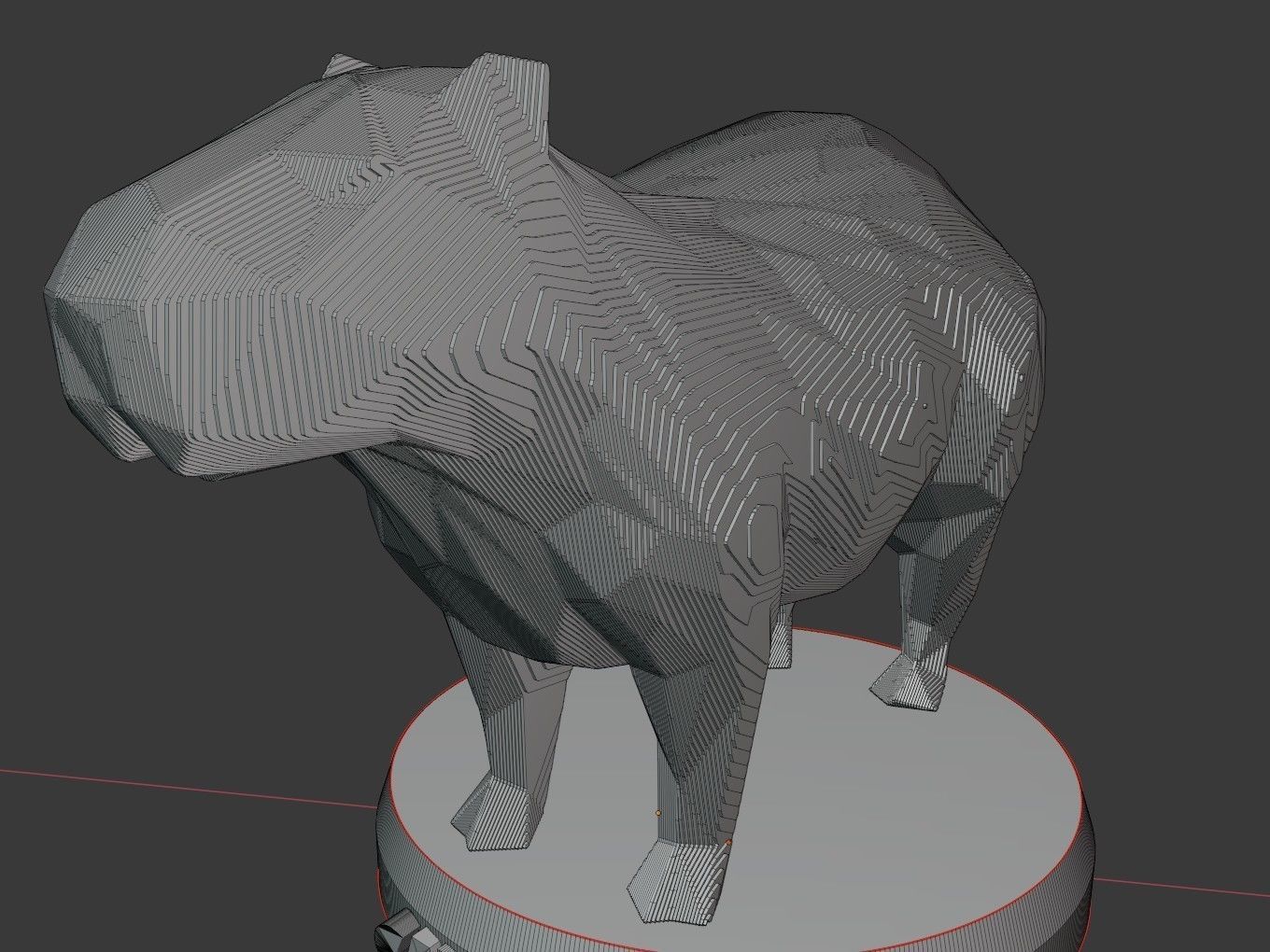 Parametric Capybara Low-poly 3D model_7