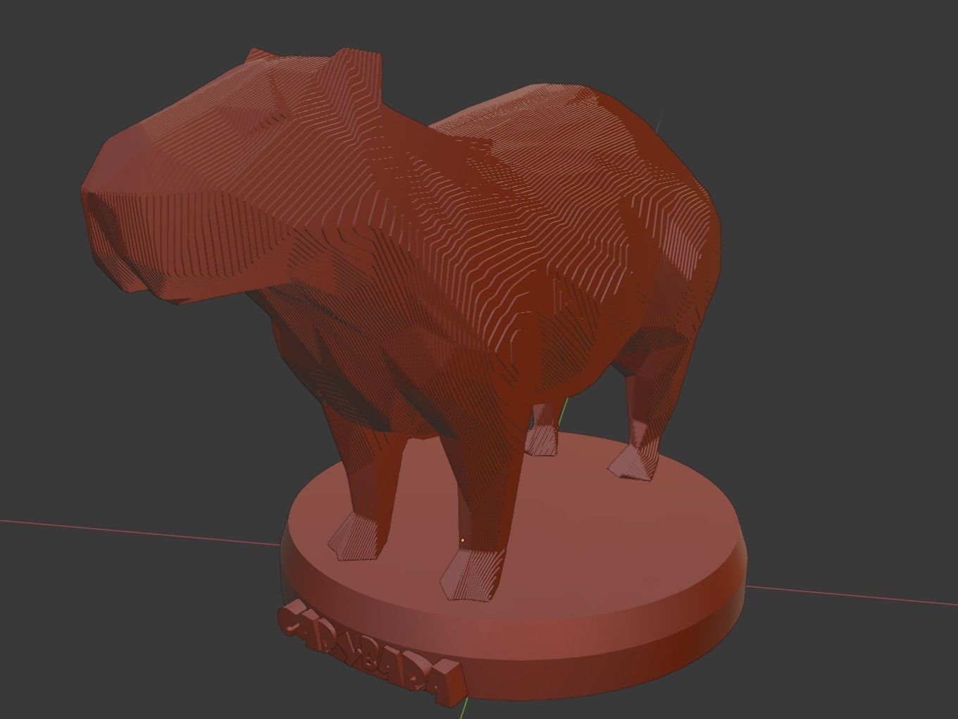 Parametric Capybara Low-poly 3D model_9