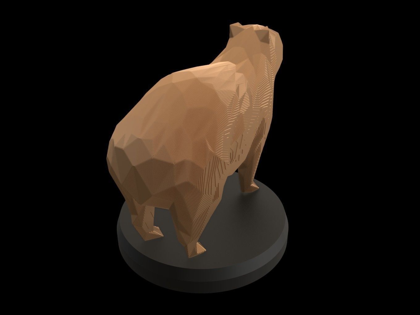 Parametric Capybara Low-poly 3D model_3