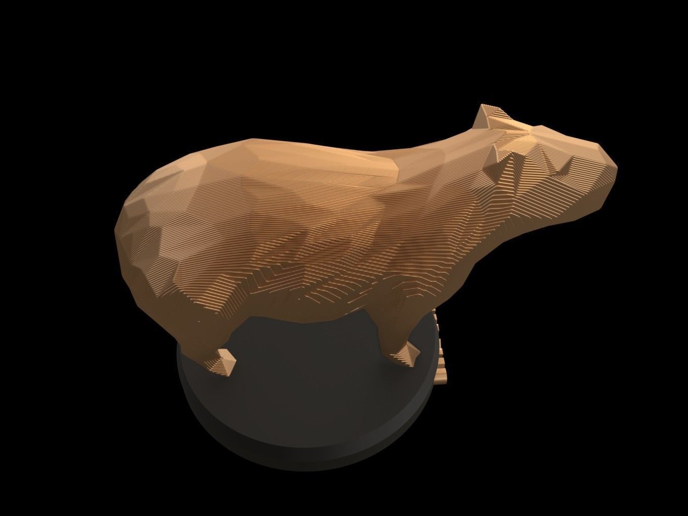 Parametric Capybara Low-poly 3D model_4