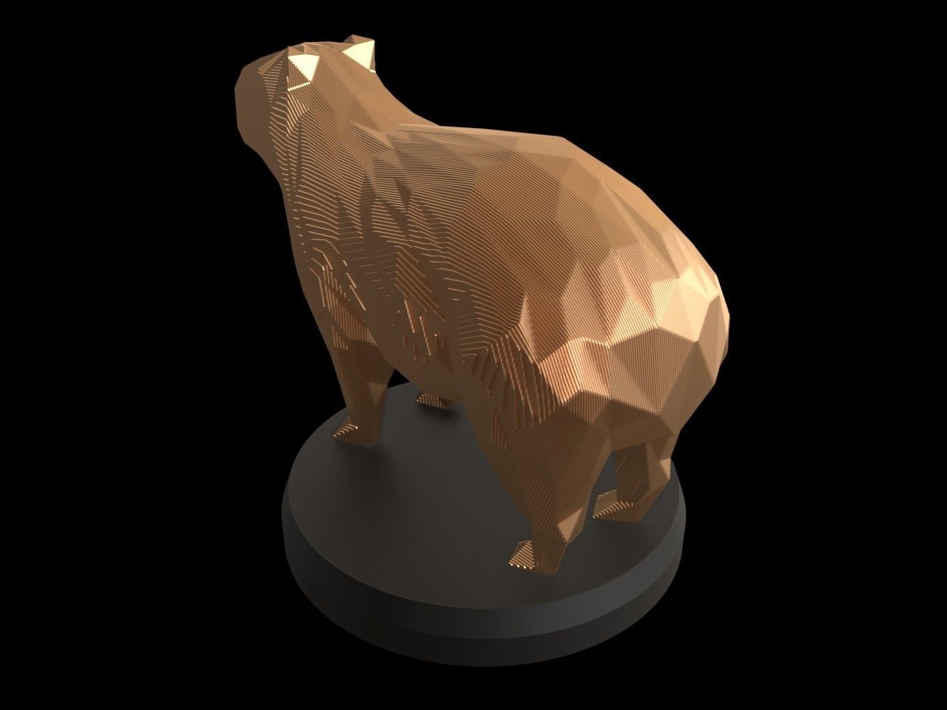 Parametric Capybara Low-poly 3D model_2