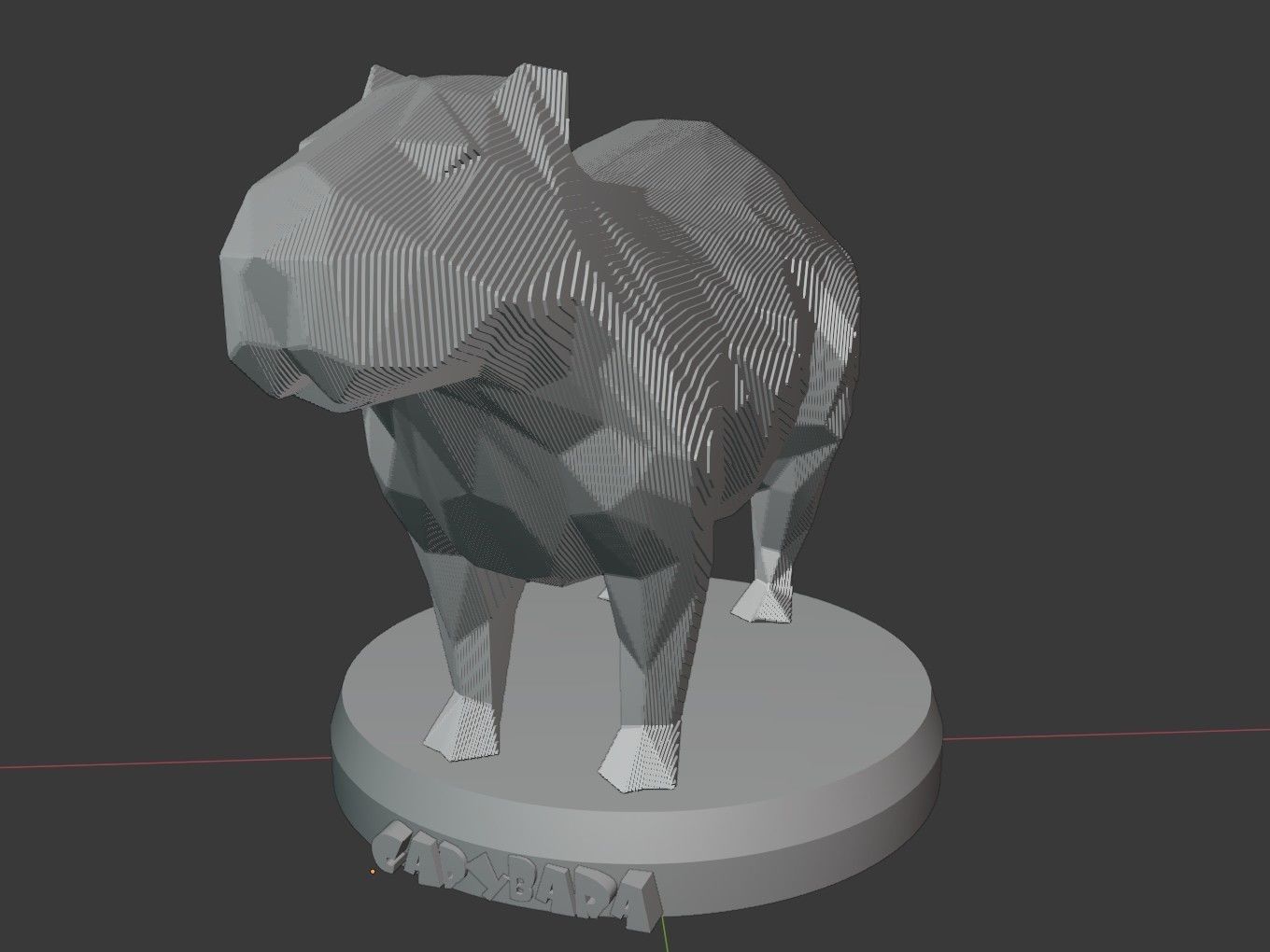 Parametric Capybara Low-poly 3D model_6