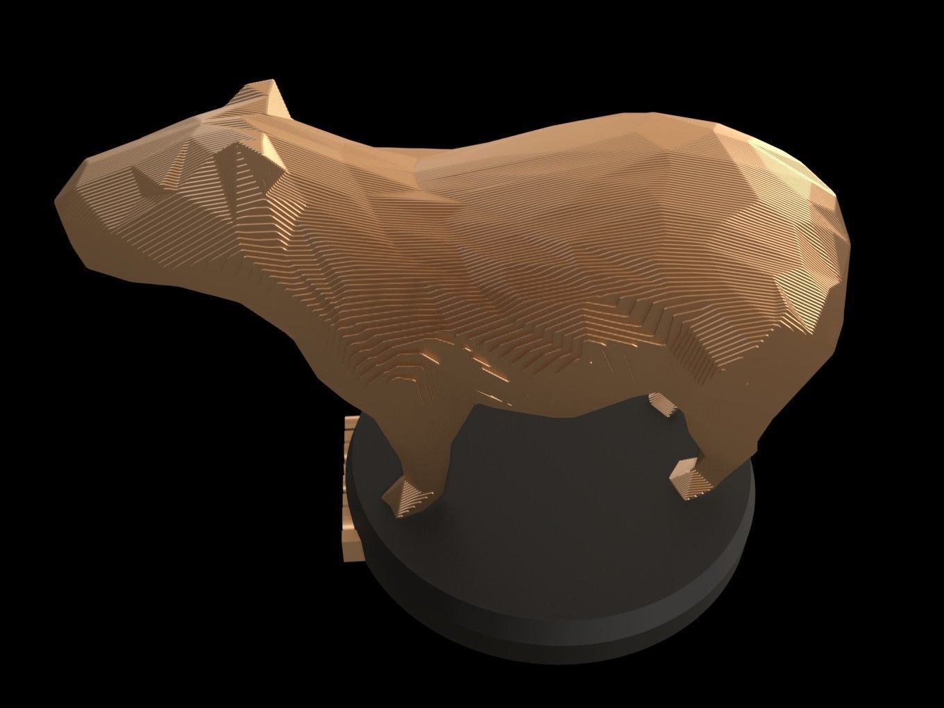 Parametric Capybara Low-poly 3D model_1