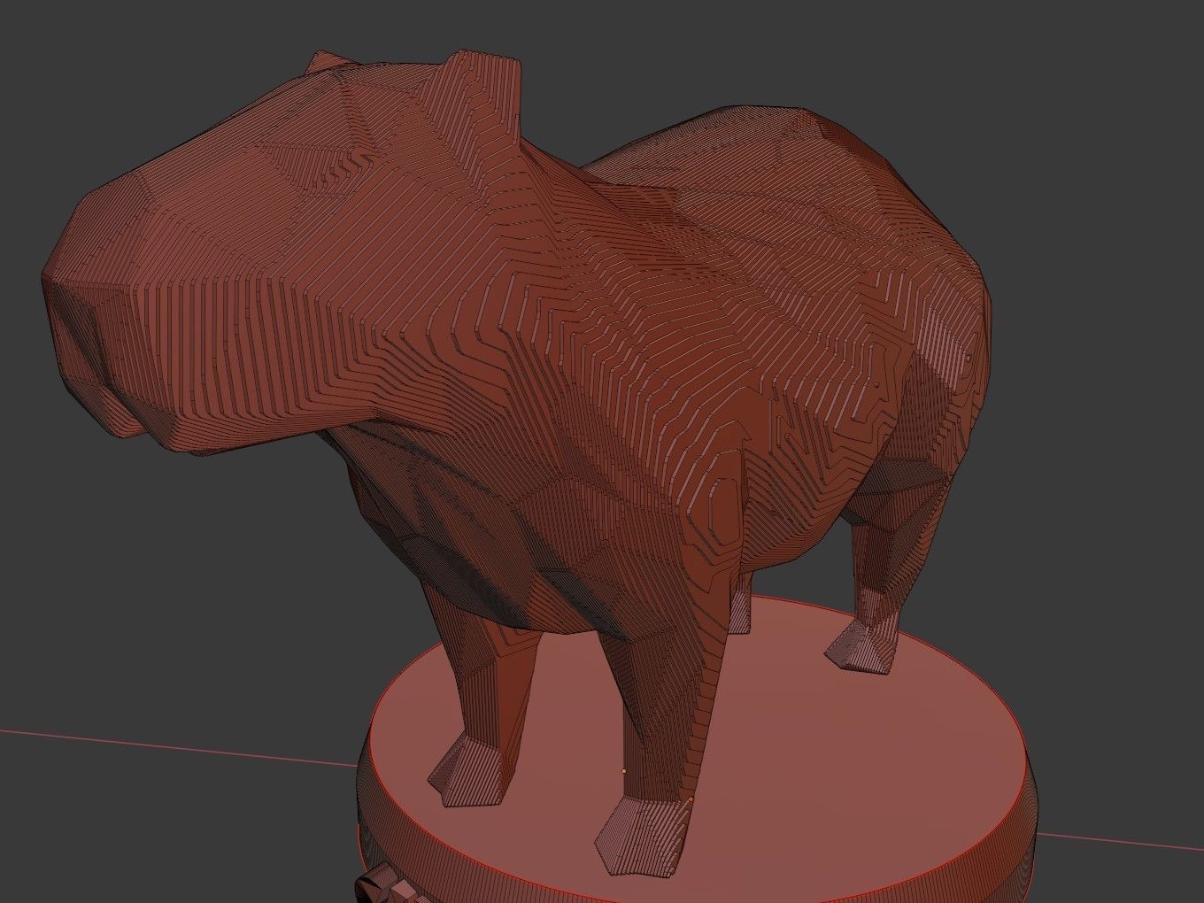 Parametric Capybara Low-poly 3D model_8