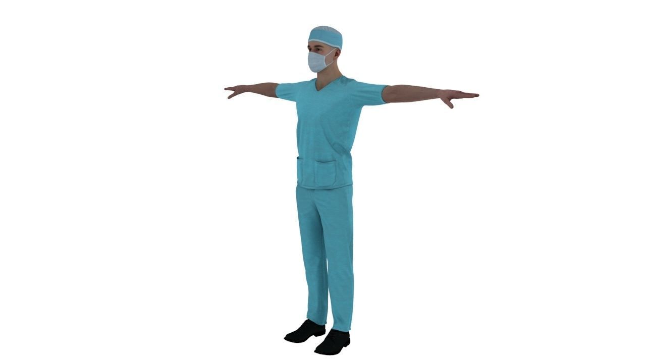 Doctor compounder OT man Low-poly 3D model_5