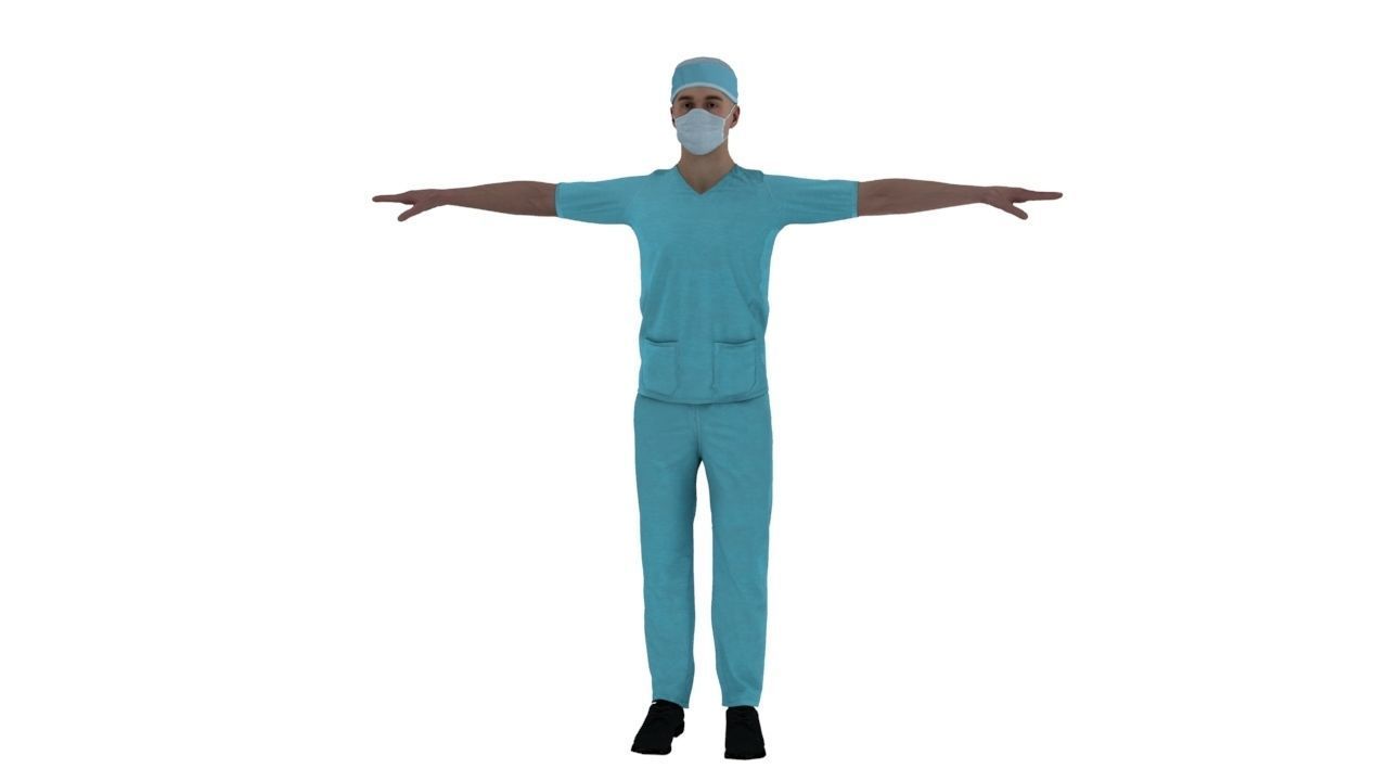 Doctor compounder OT man Low-poly 3D model_2