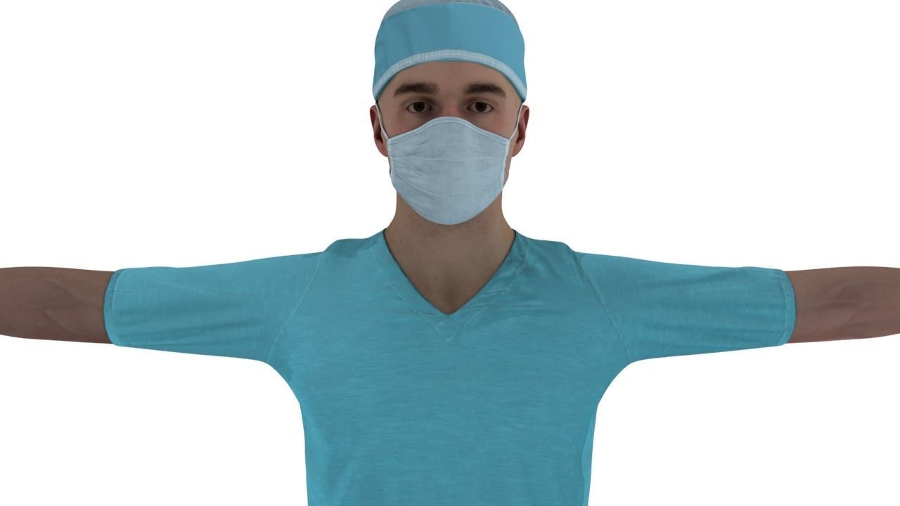 Doctor compounder OT man Low-poly 3D model_10