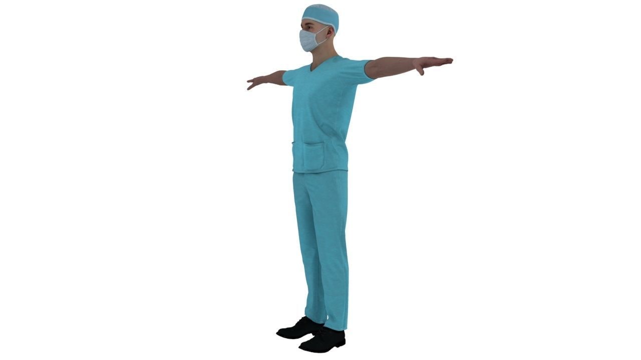 Doctor compounder OT man Low-poly 3D model_6