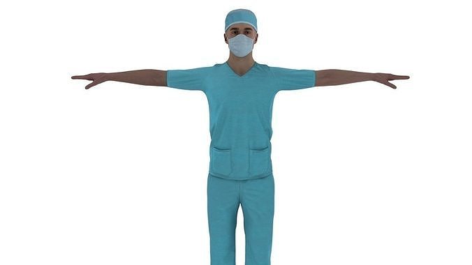 Doctor compounder OT man Low-poly 3D model