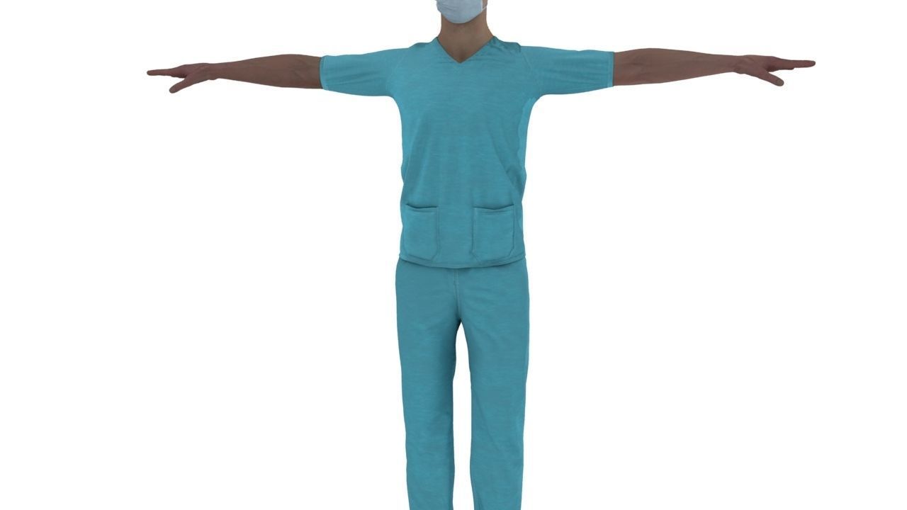 Doctor compounder OT man Low-poly 3D model_3