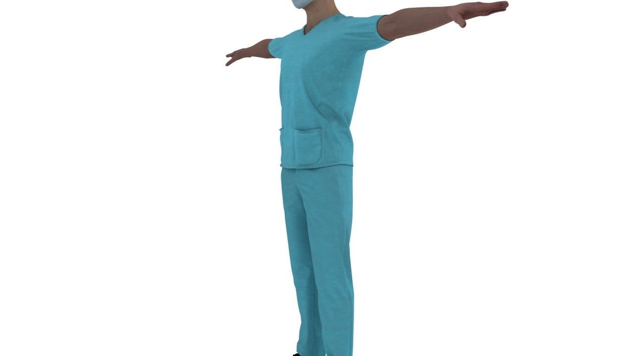Doctor compounder OT man Low-poly 3D model_7