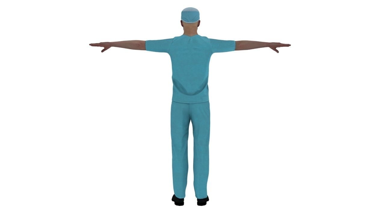 Doctor compounder OT man Low-poly 3D model_1